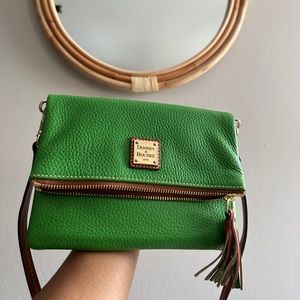 Dooney & Bourke Kelly Green Fold Over Crossbody Bag